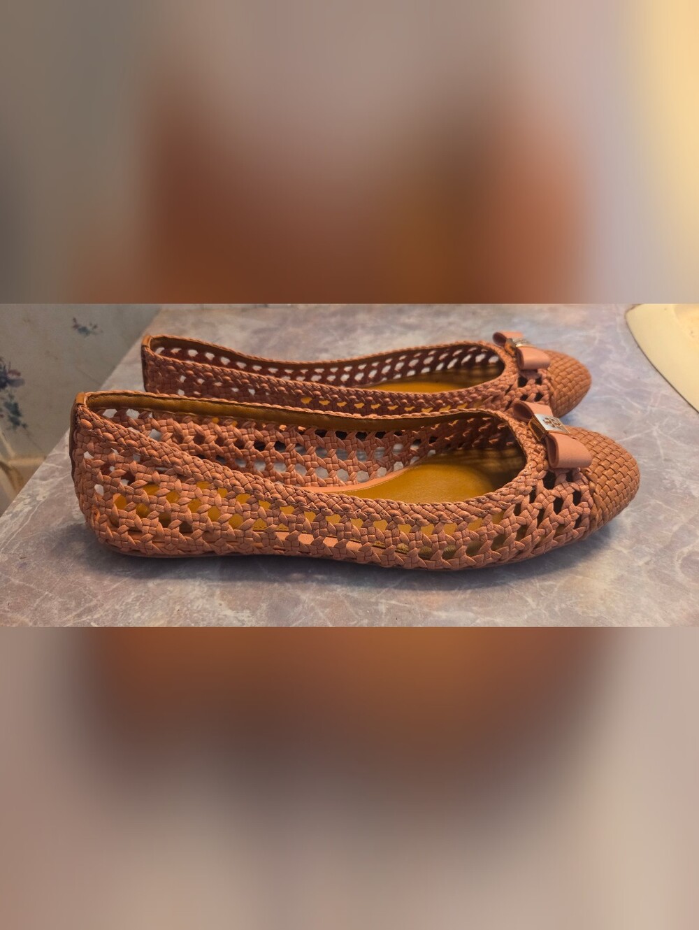 Tory Burch Tan Woven Ballet Flats - Picture 5 of 7